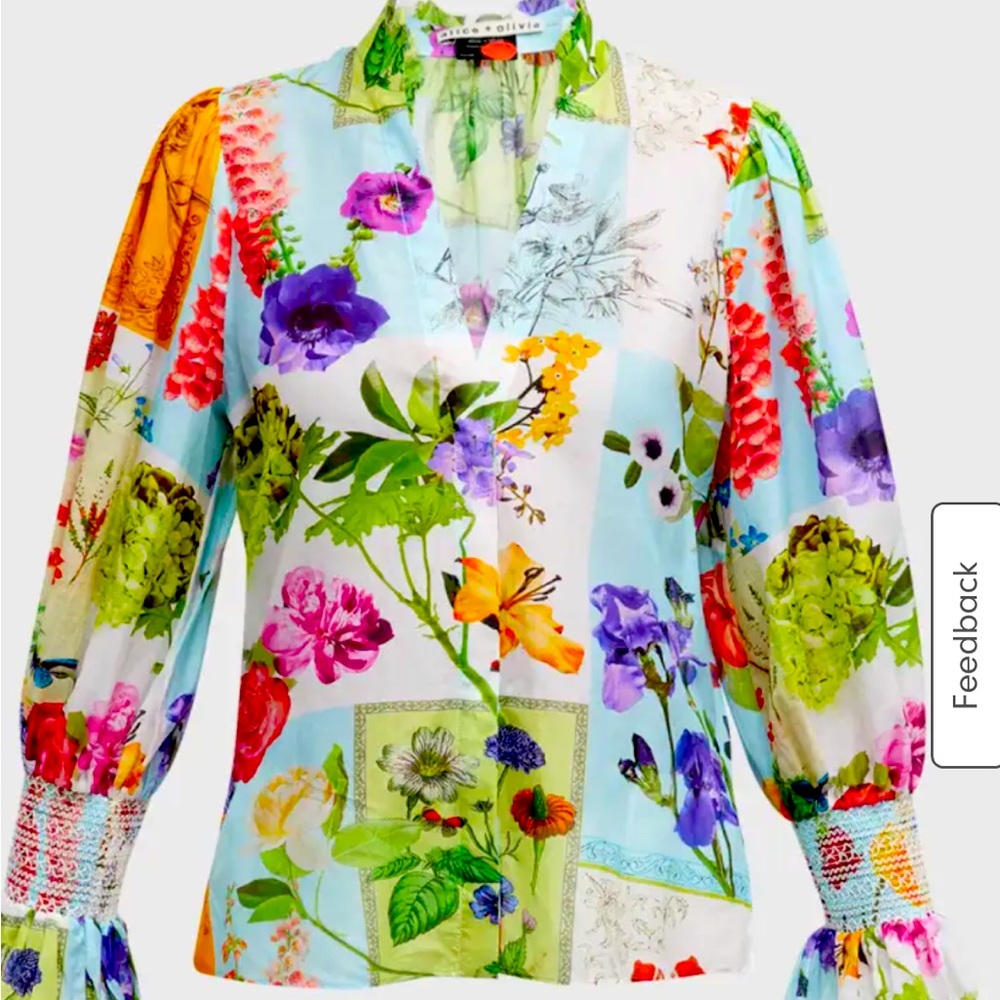 Alice + Olivia IIan Floral Blouse Sz Large
